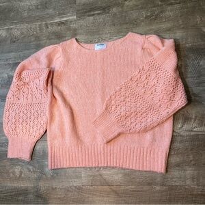 Blush Pink Pointelle Knit Sweater – XL – Cottagecore Soft Witchwear – $19